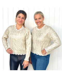 Metallic Crop Jumper Gold Pack of 4 ( 2xS/M 2xM/L)