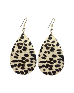 Pony Hair Earrings-Cream/Brn