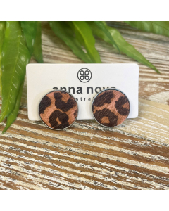 Pony Hair Studs-Blush/Brown