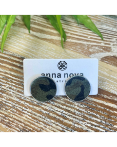Pony Hair Studs-Camo Green