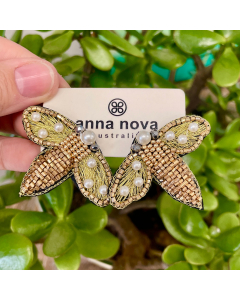 Hand Beaded Earrings-Bee