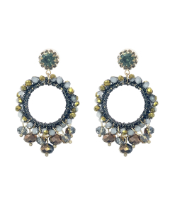 Beaded/Stone Circle Earrings