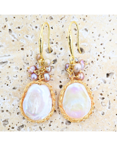 JEW-E  Gold and Pearl Earrings
