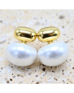 JFK-E-GD  Gold and pearl earrings